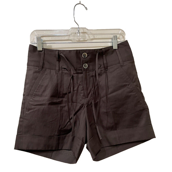 Banana Republic Martin Fit Shorts Brown Womens Tag Size 4 Regular Rolled Cuff - Picture 4 of 13